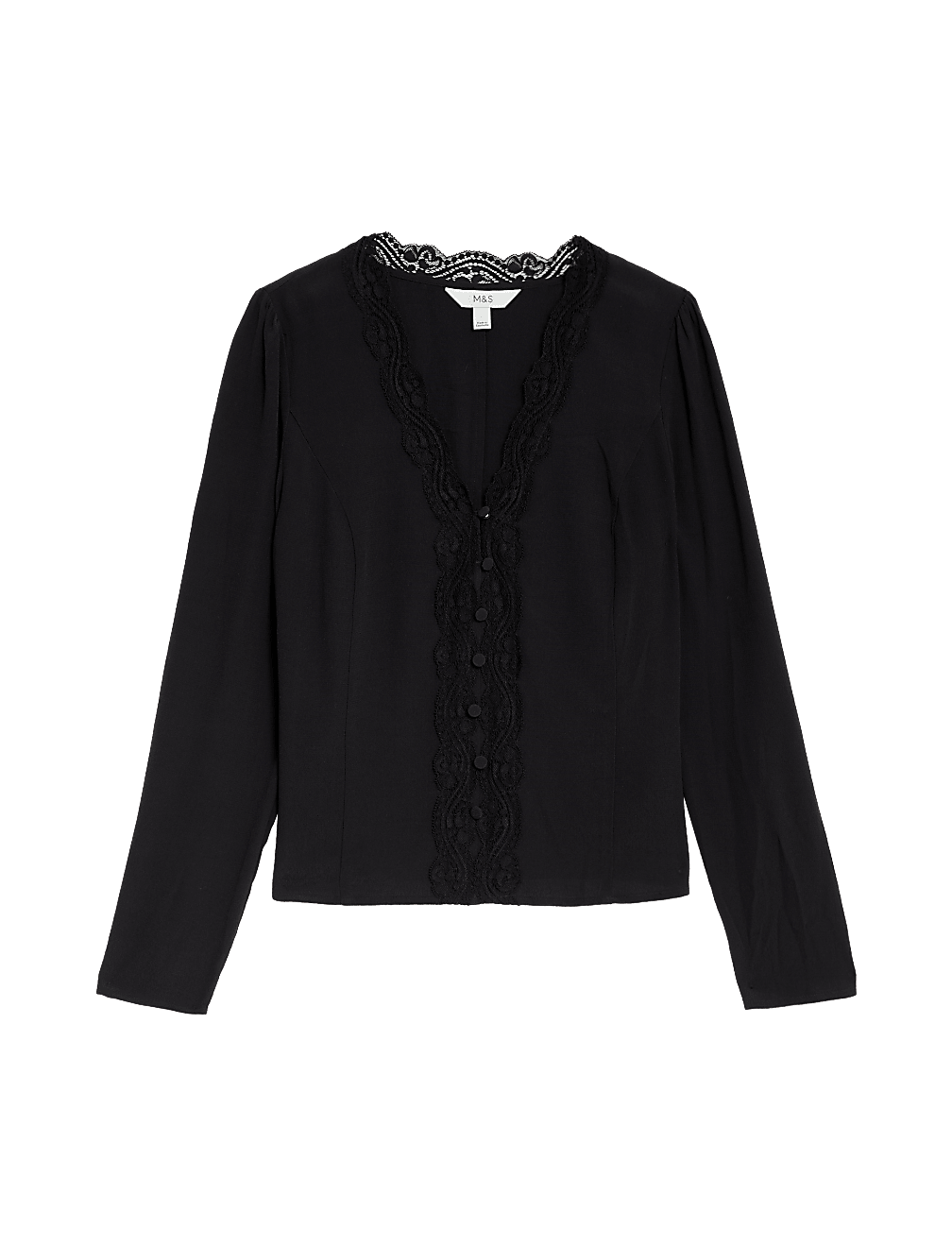 V-Neck Lace Detail Blouse