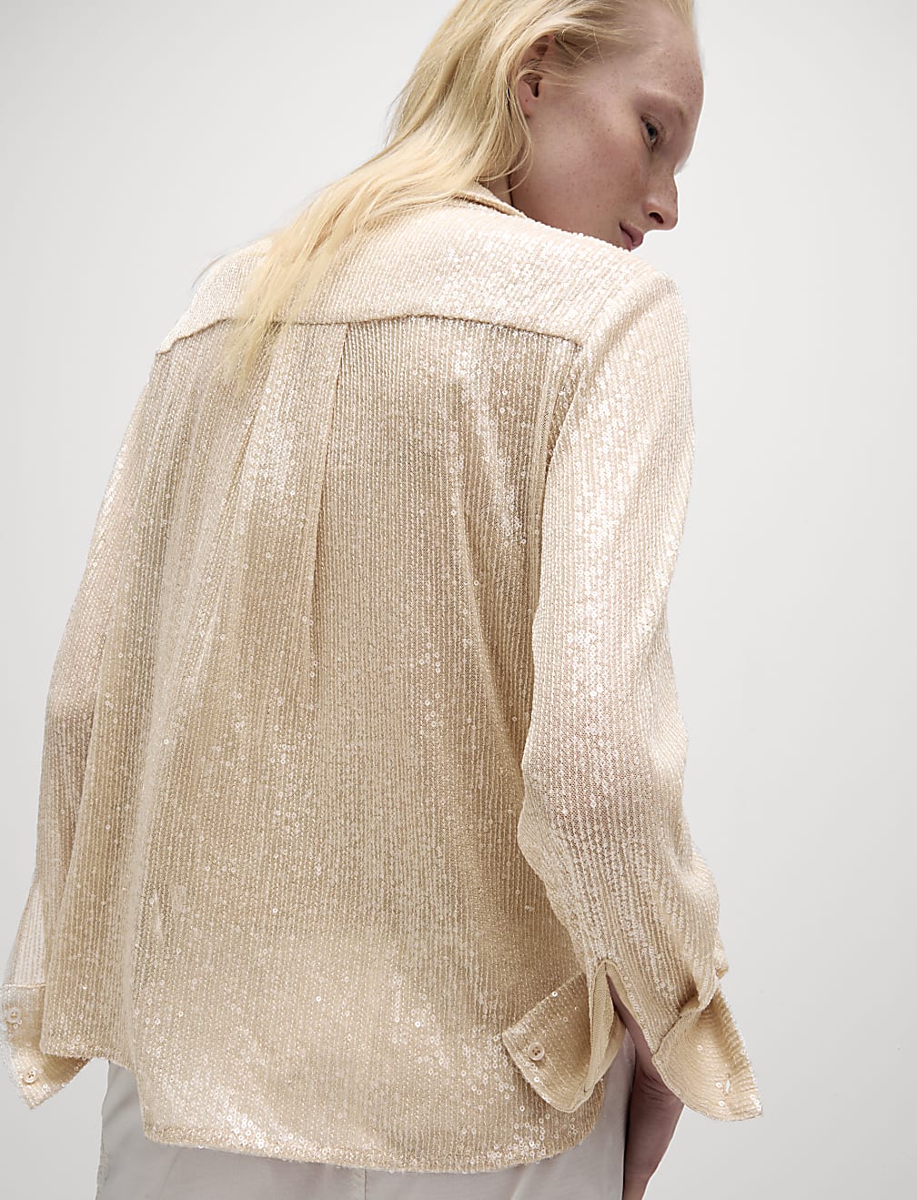Sequin Collared Shirt