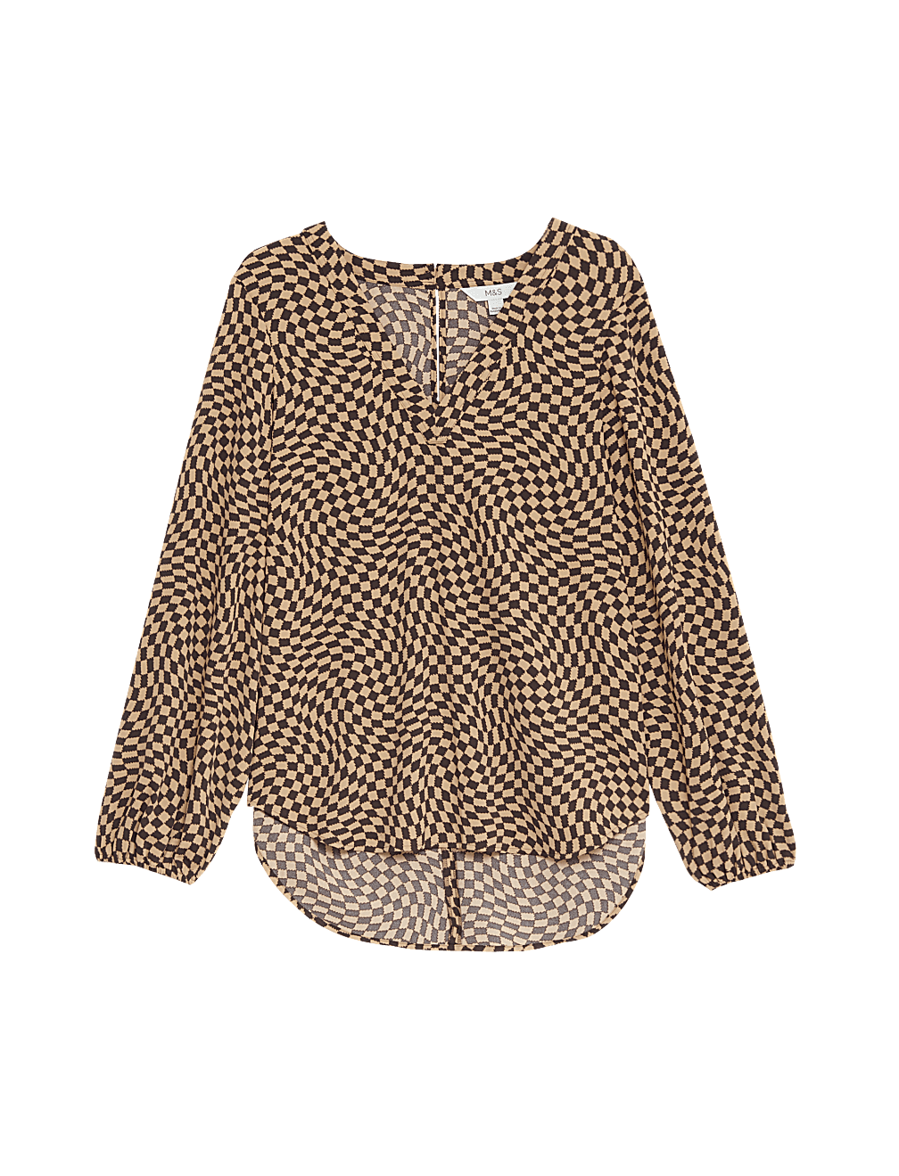 Printed V-Neck Blouse