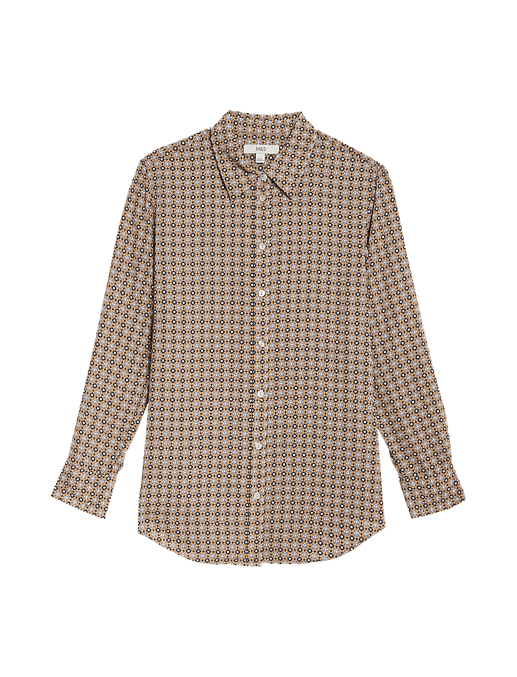 Printed Collared Button Through Blouse