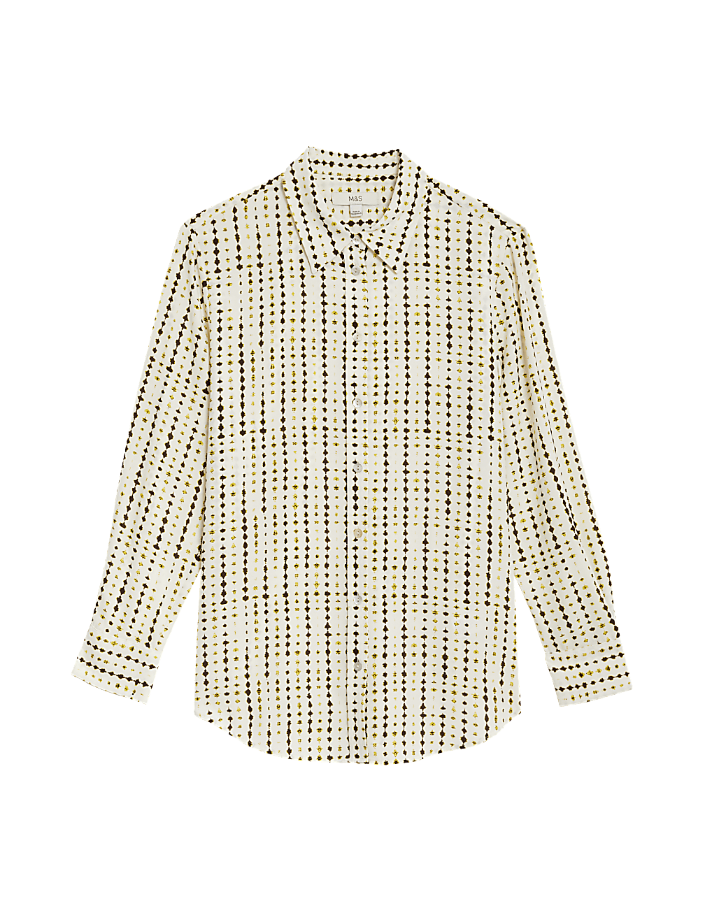 Printed Collared Button Through Blouse
