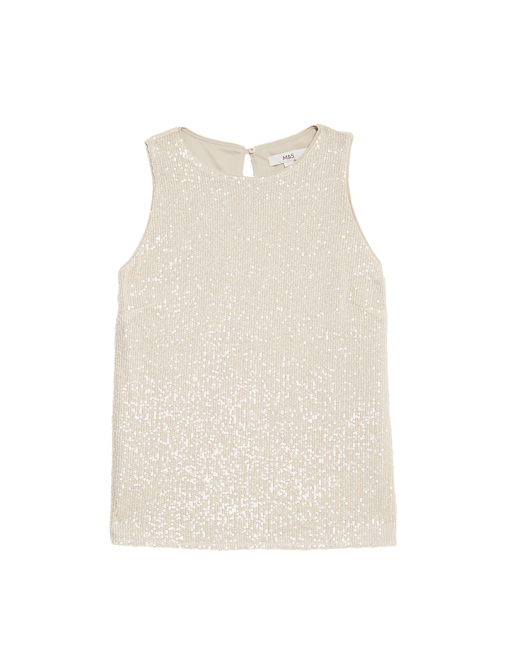 Sequin Round Neck Sleeveless Top