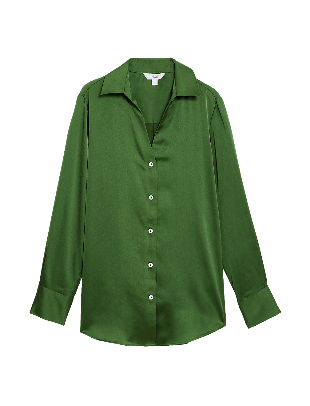 Satin Collared Button Through Shirt