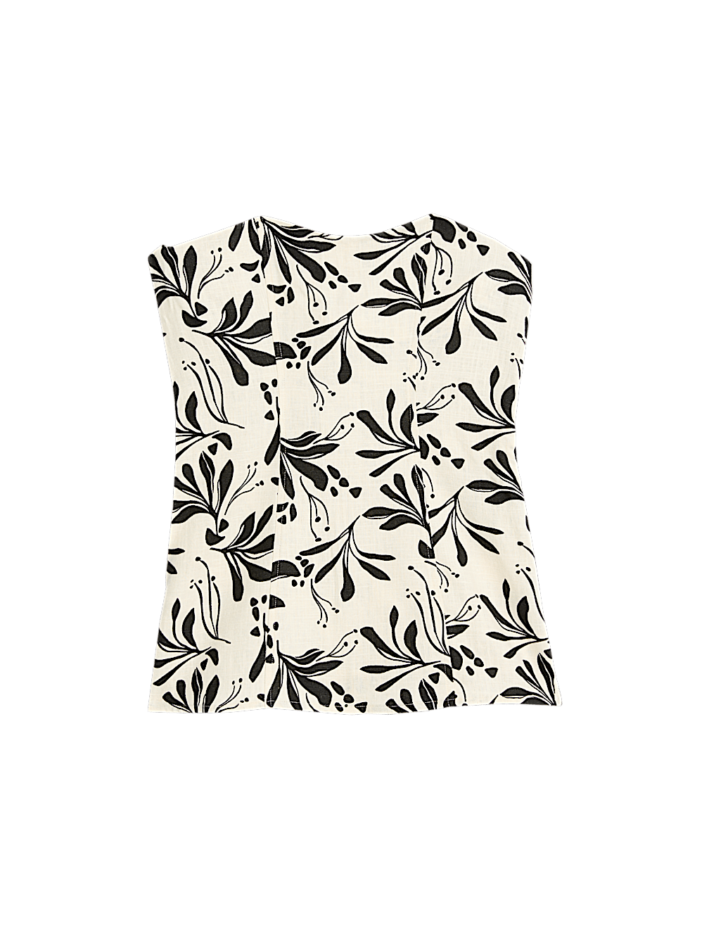Linen Blend Printed Bandeau Top