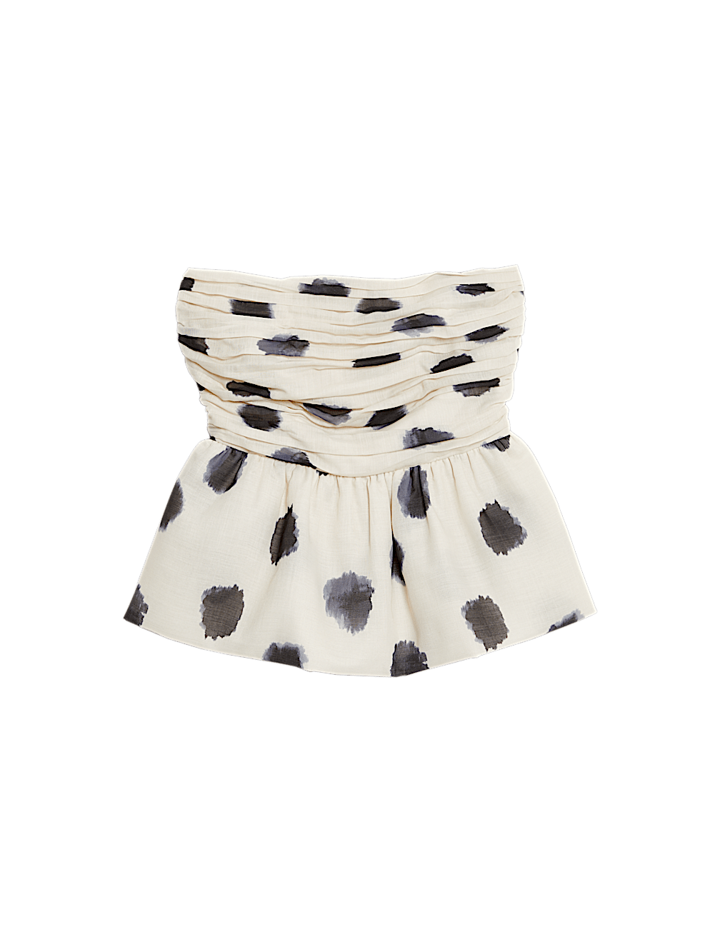 Spot Print Ruched Bandeau Top