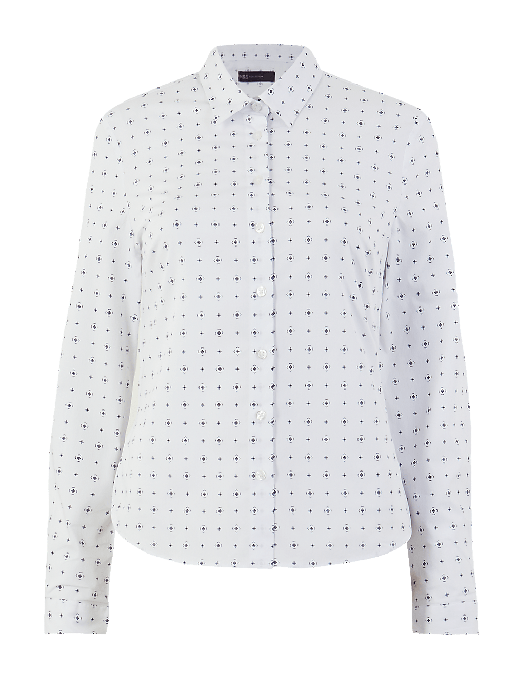 Printed Fitted Long Sleeve Shirt