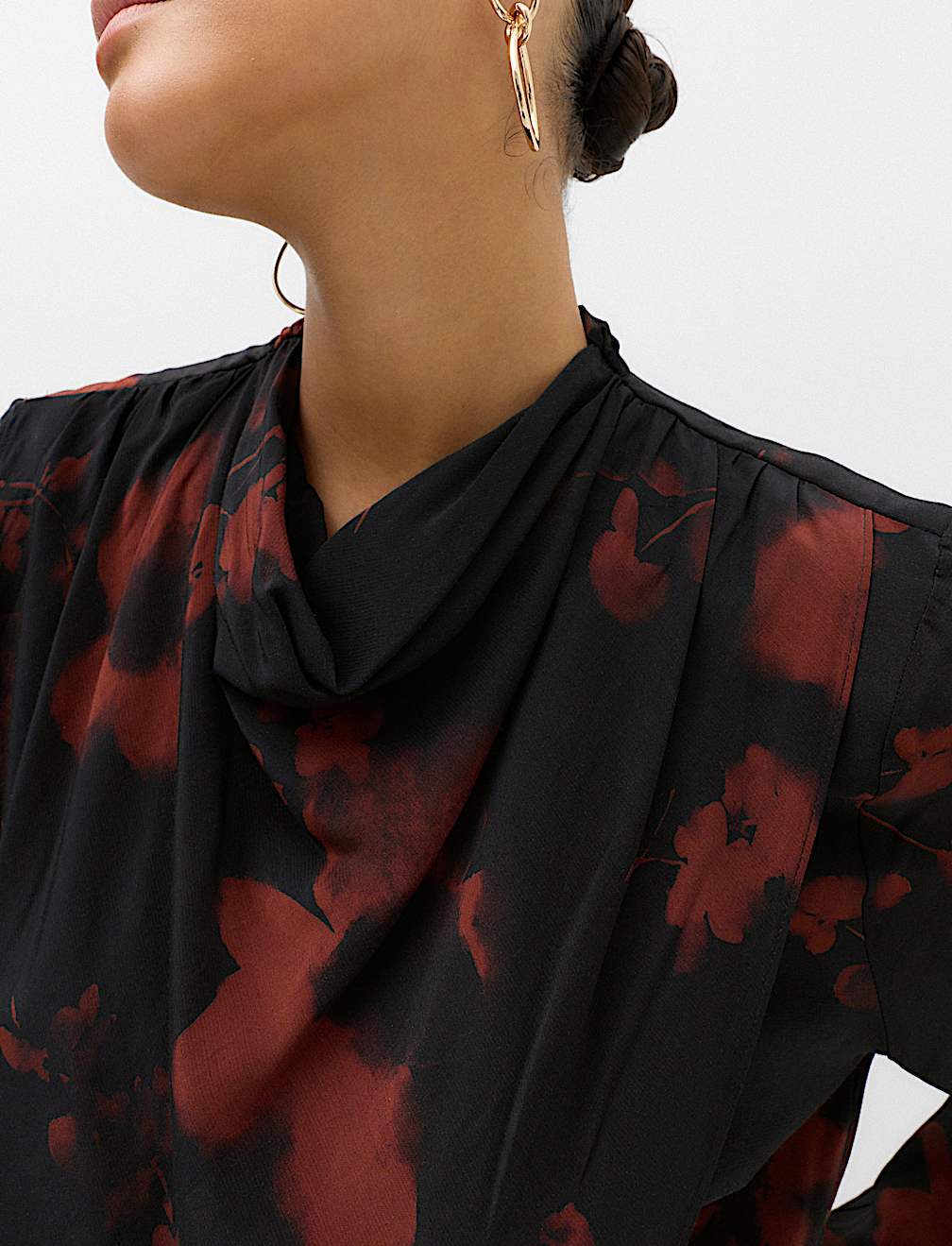 Satin Floral Blouse