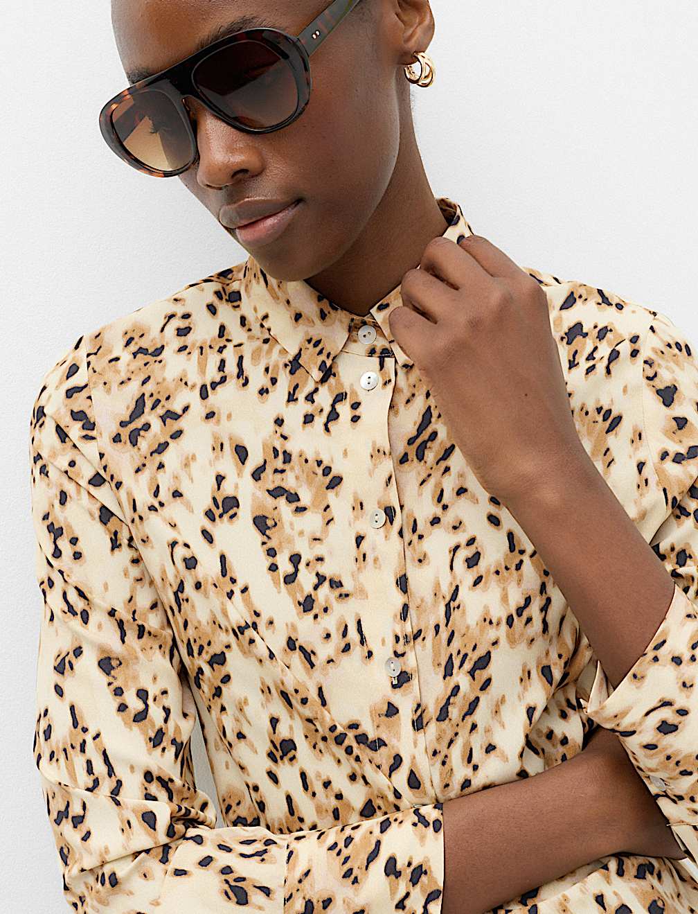 Polka Dot Collared Button Through Shirt