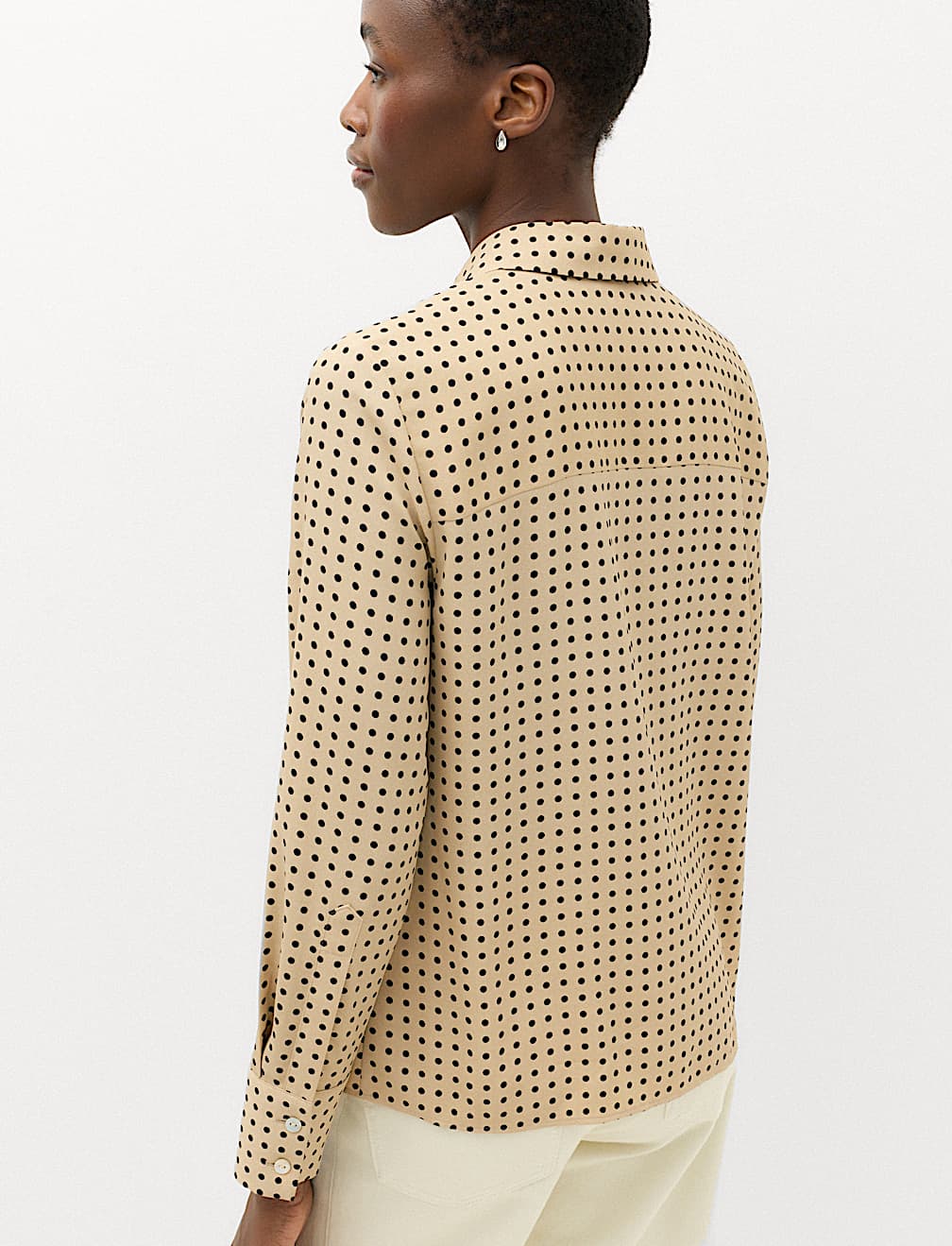 Polka Dot Collared Button Through Shirt