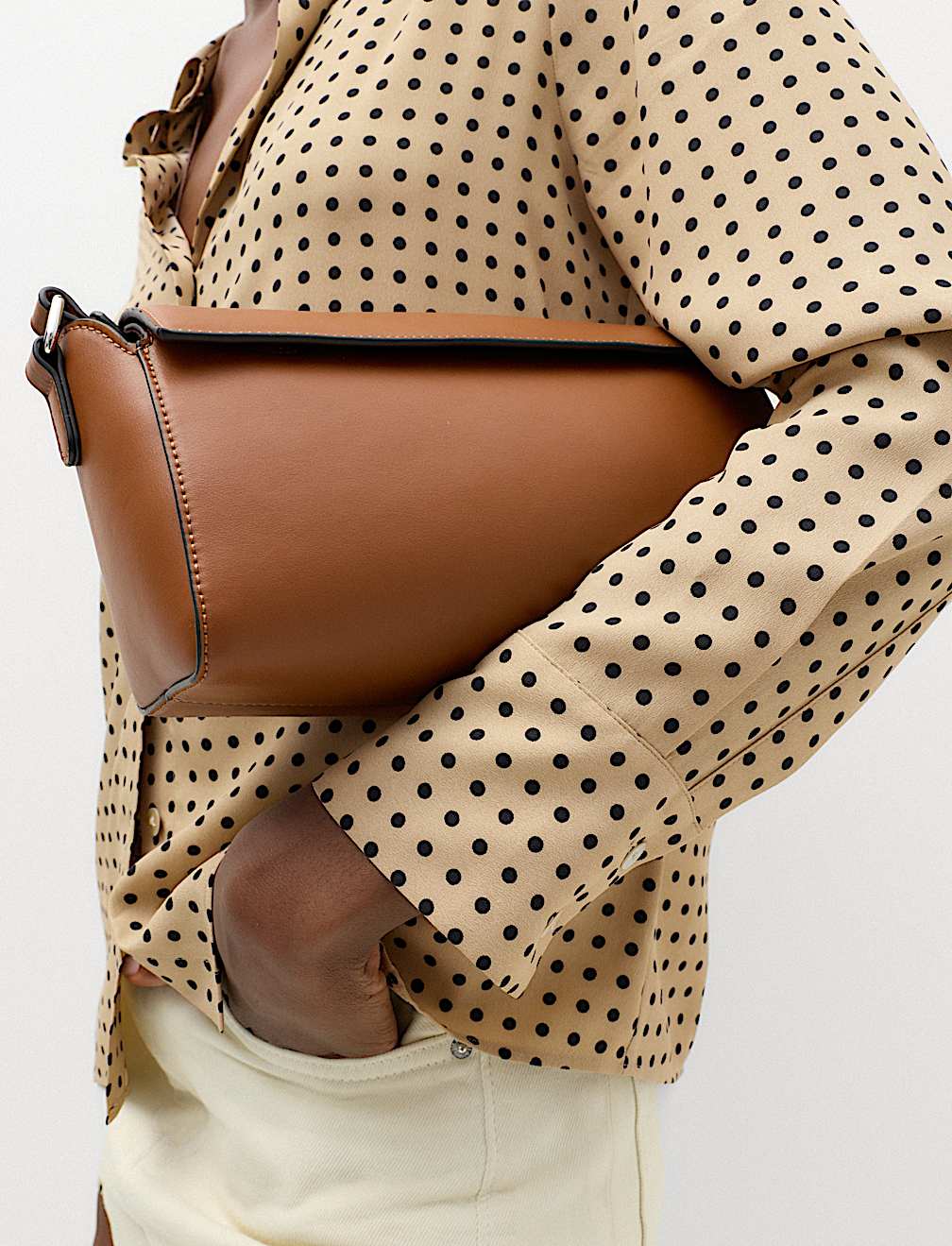 Polka Dot Collared Button Through Shirt