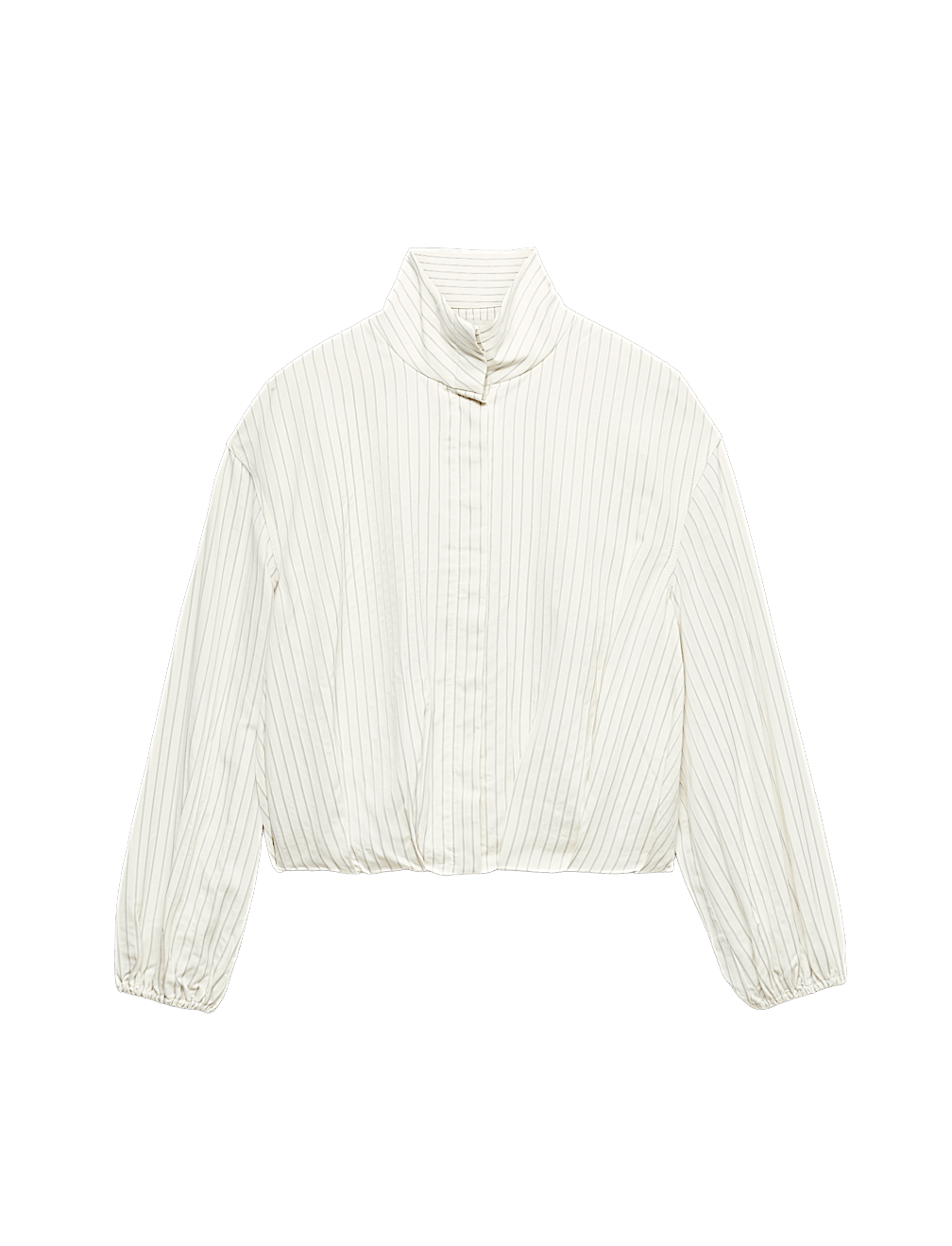 Pinstripe Funnel Neck Shirt