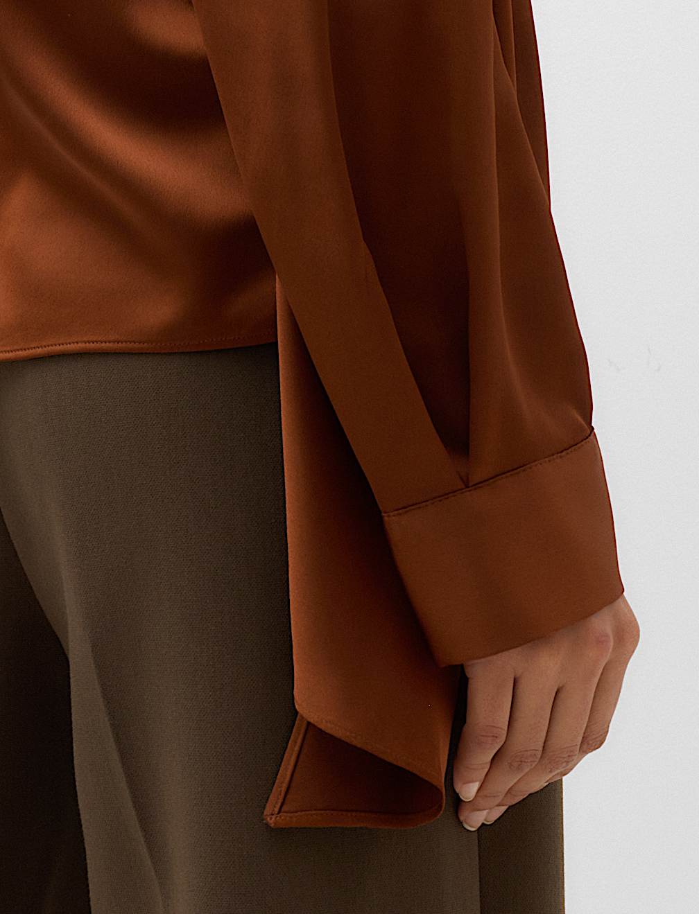 Satin Scarf Neck Blouse