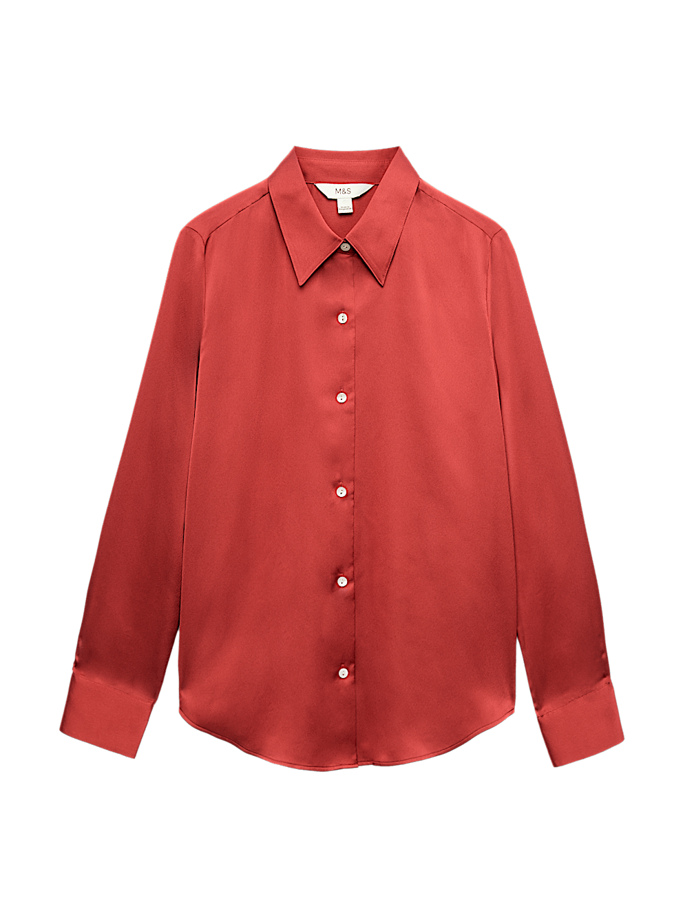 Satin Collared Button Through Shirt