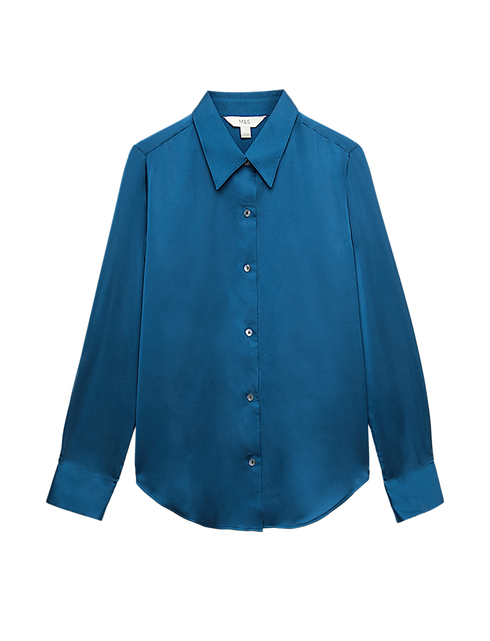 Satin Collared Button Through Shirt
