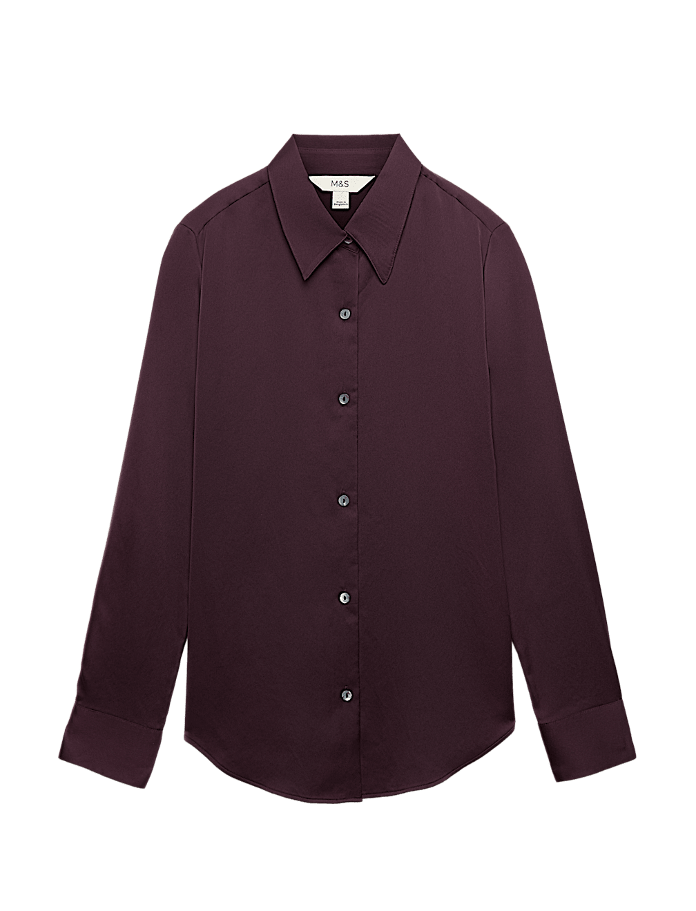 Satin Collared Button Through Shirt