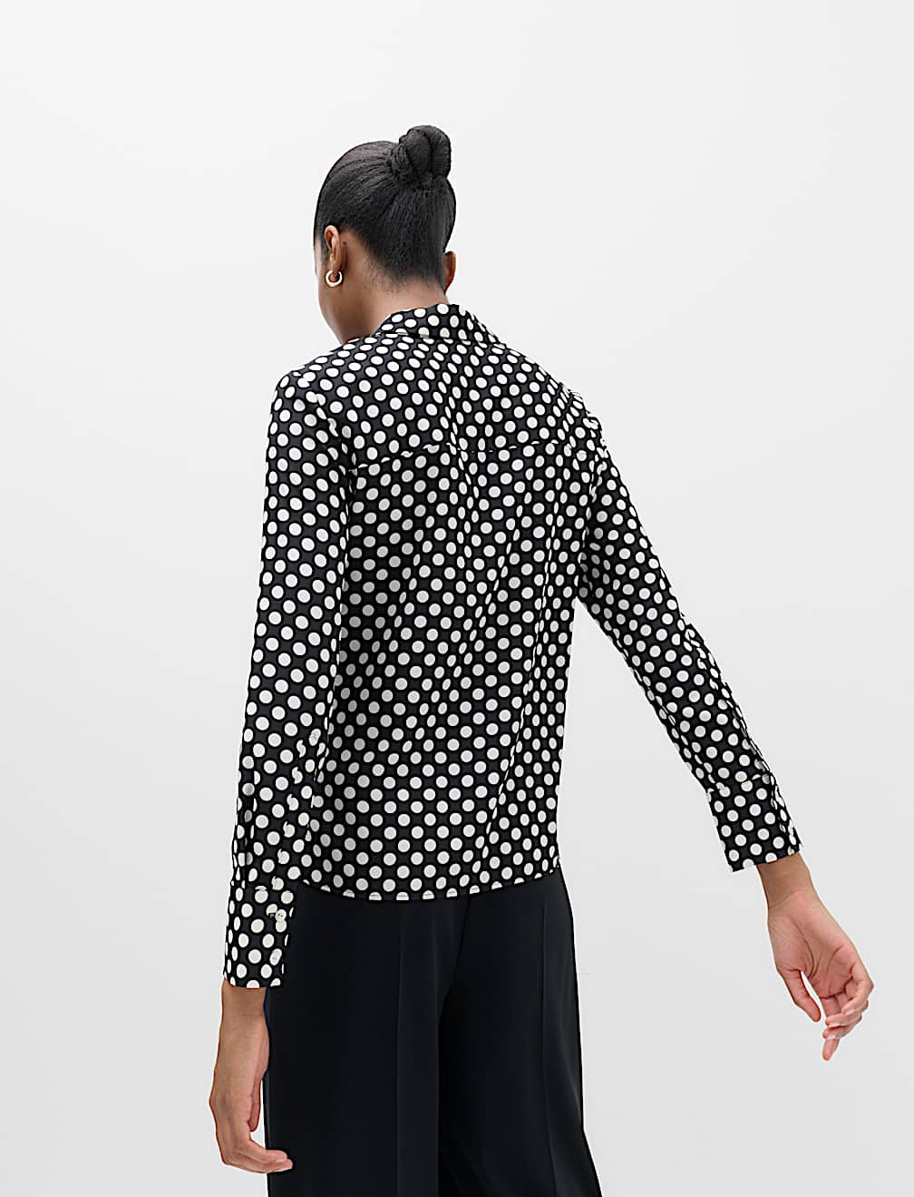 Polka Dot Collared Neck Shirt