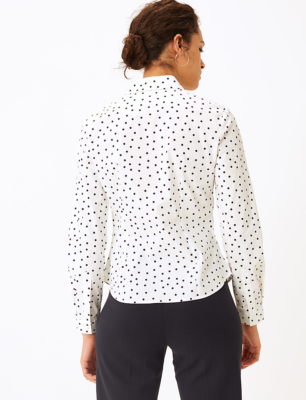 Cotton Polka Dot Fitted Shirt