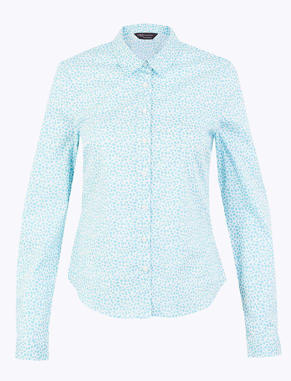 Cotton Floral Fitted Long Sleeve Shirt