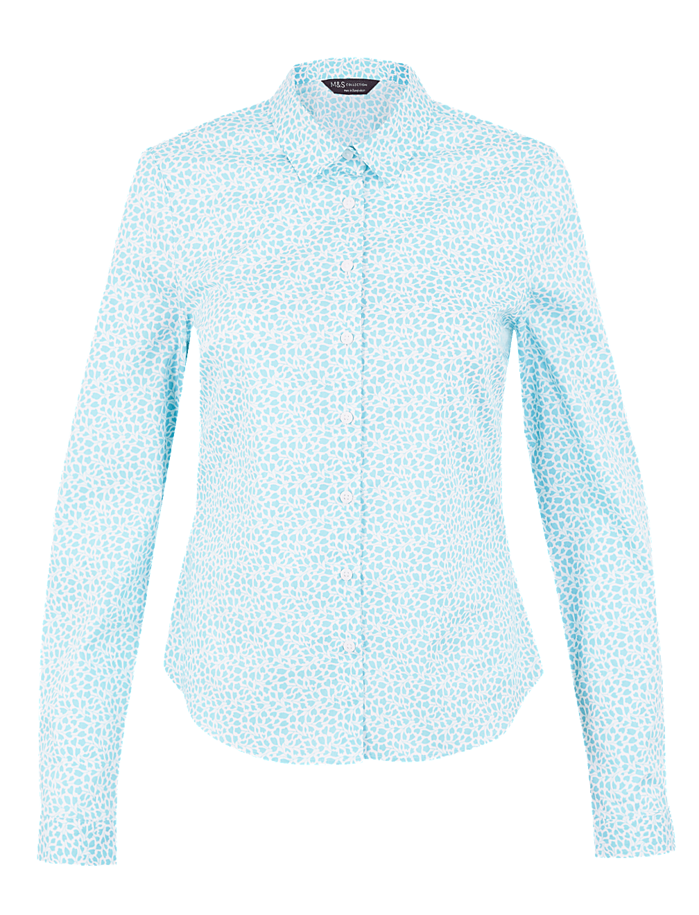 Cotton Floral Fitted Long Sleeve Shirt