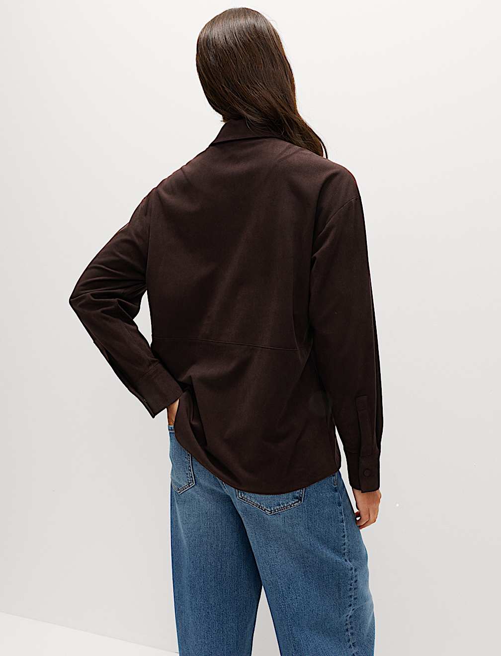 Suedette Collared Shirt