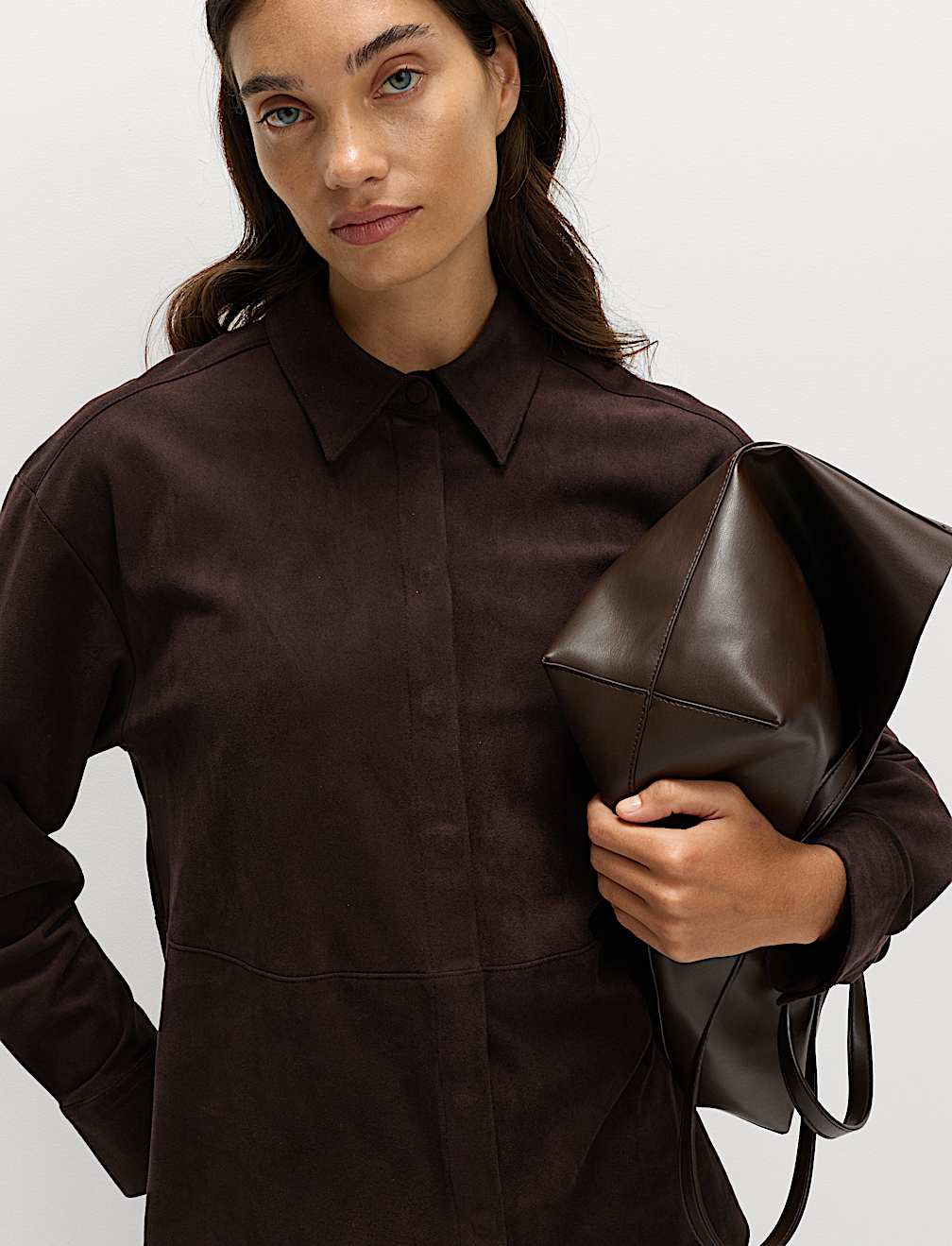 Suedette Collared Shirt