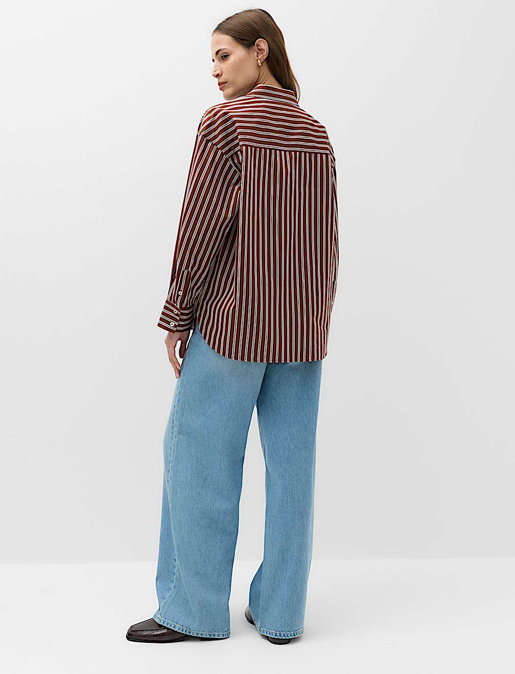 Pure Cotton Oversized Striped Shirt
