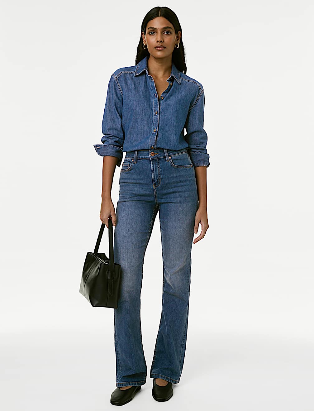 Denim Collared Relaxed Shirt