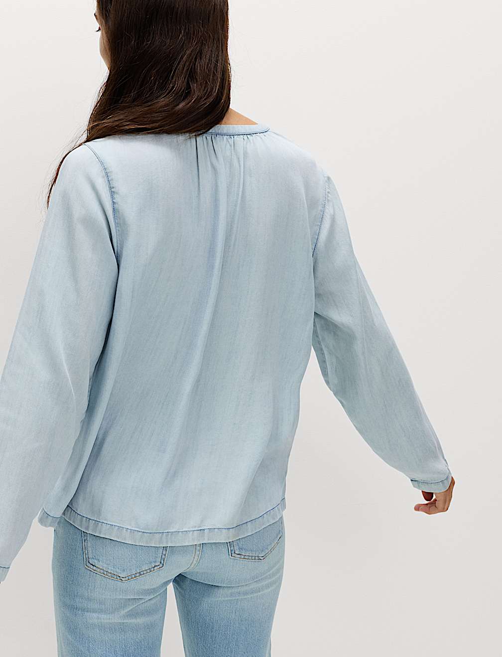 Pure Lyocell Tie Fastening Blouse