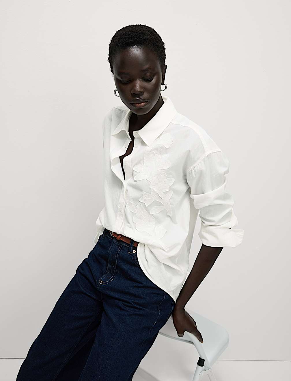 Pure Cotton Applique Button Through Shirt