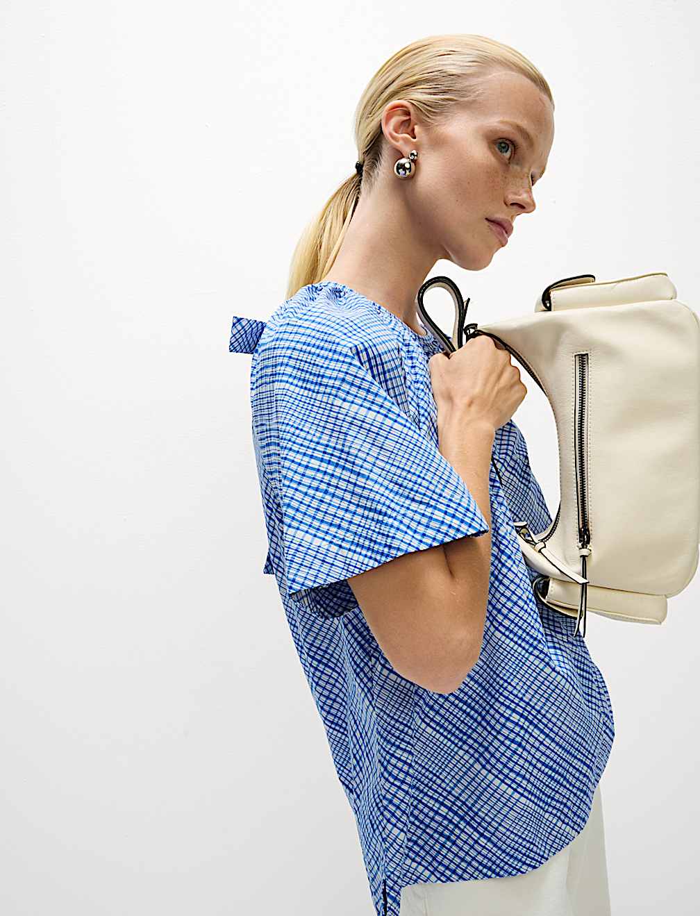 Pure Cotton Tie Back Detailing Blouse