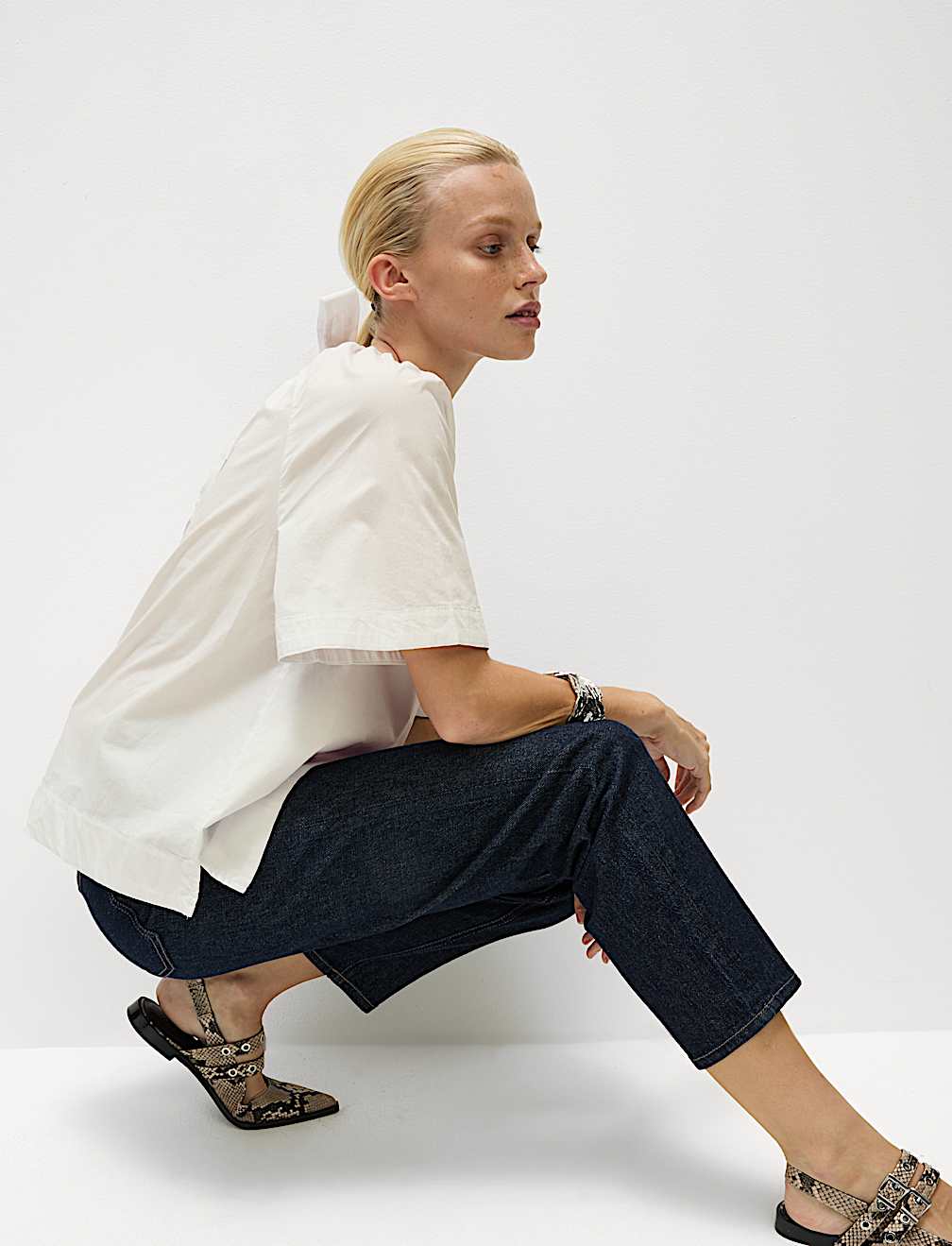 Pure Cotton Tie Back Detailing Blouse