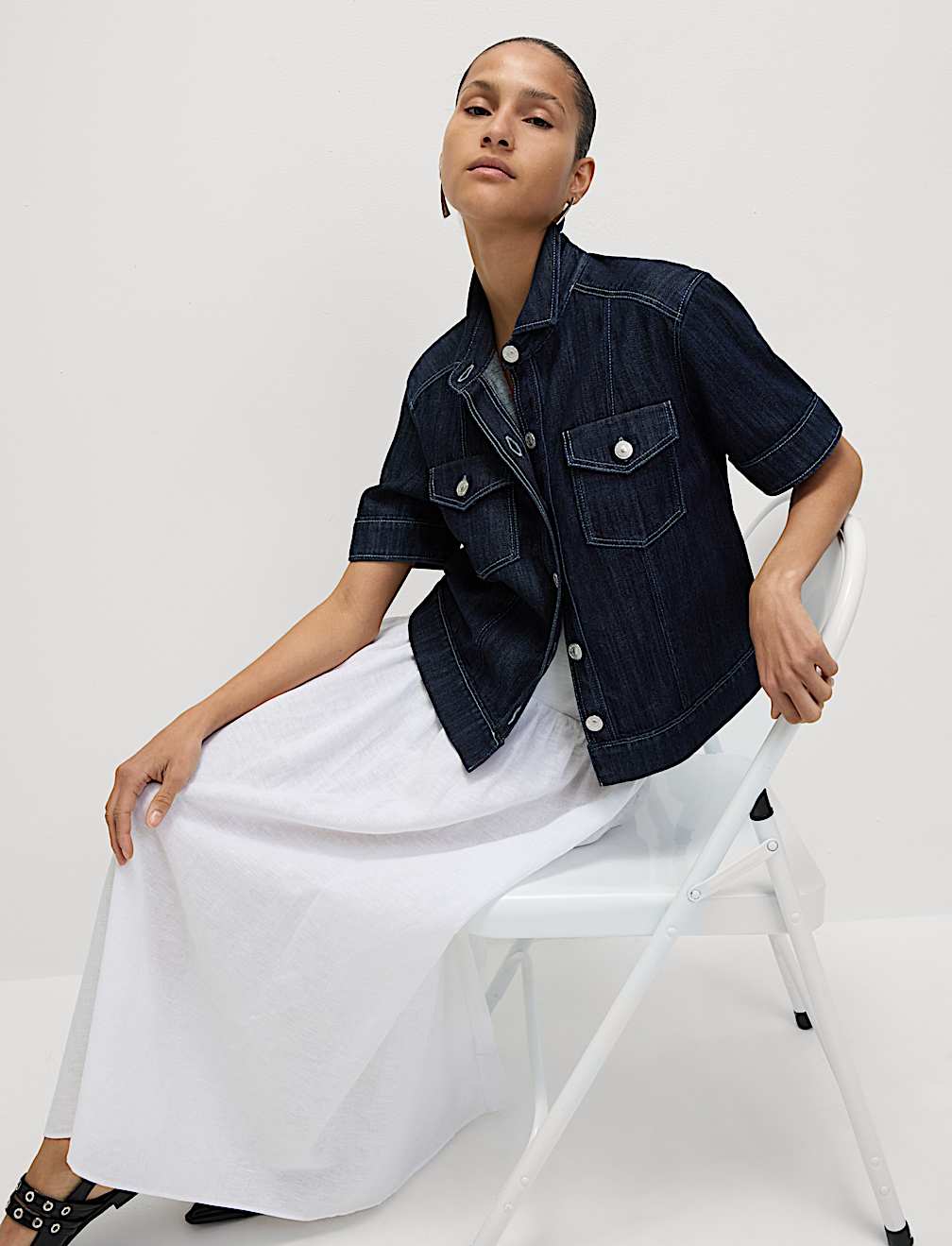 Denim Utility Short Sleeve Shirt