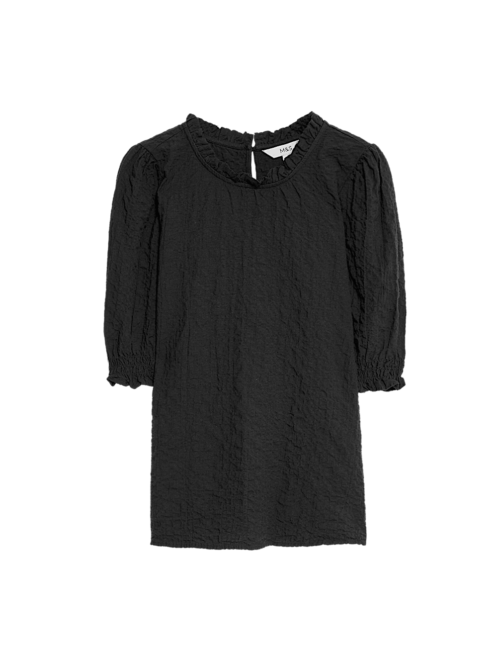 Cotton Rich Smocked Puff Sleeve Blouse