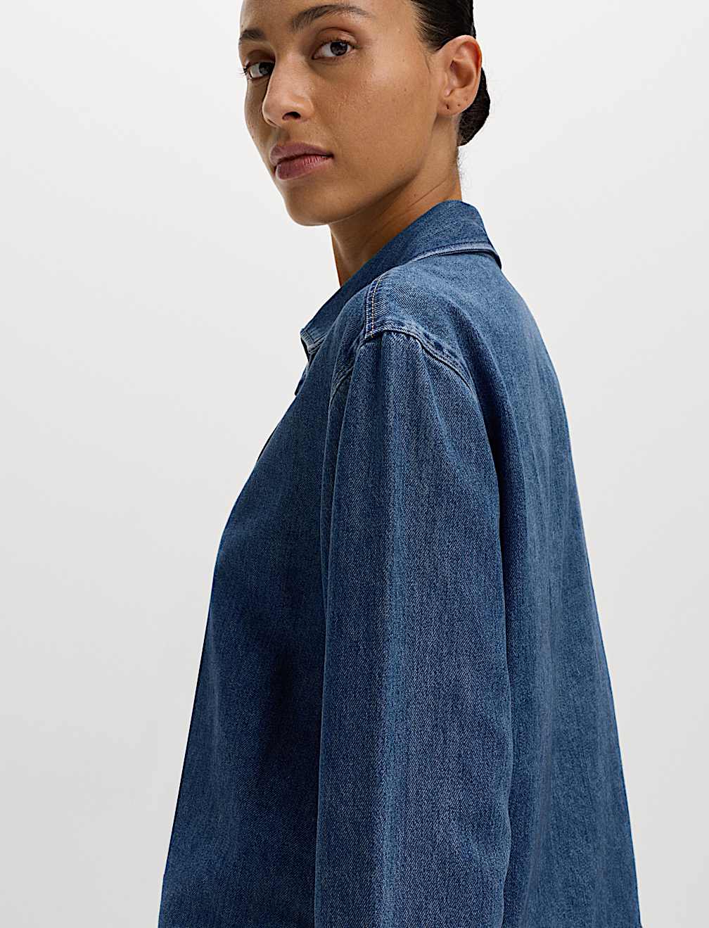 Denim Tie Fastening Blouse