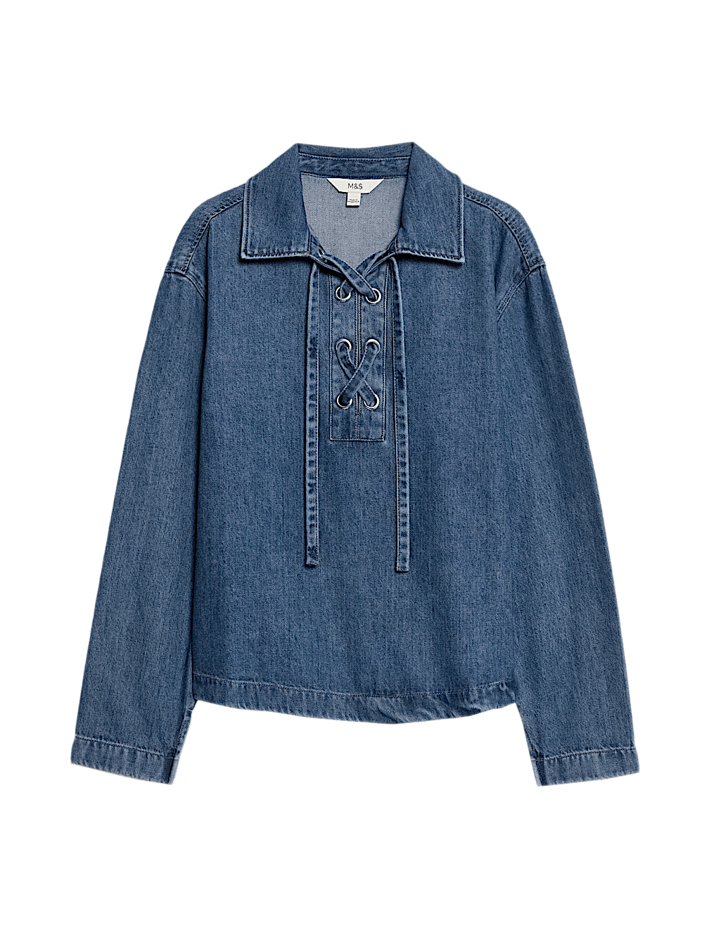 Denim Tie Fastening Blouse