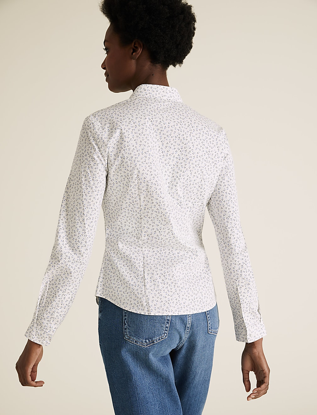 Cotton Ditsy Floral Long Sleeve Shirt