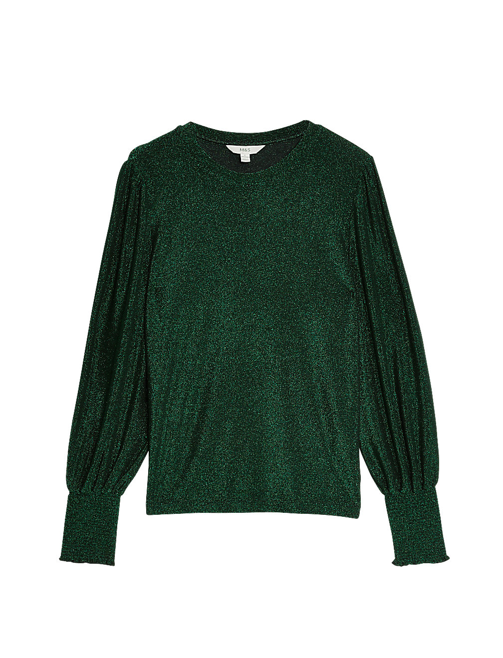 Jersey Sparkly Round Neck Blouse