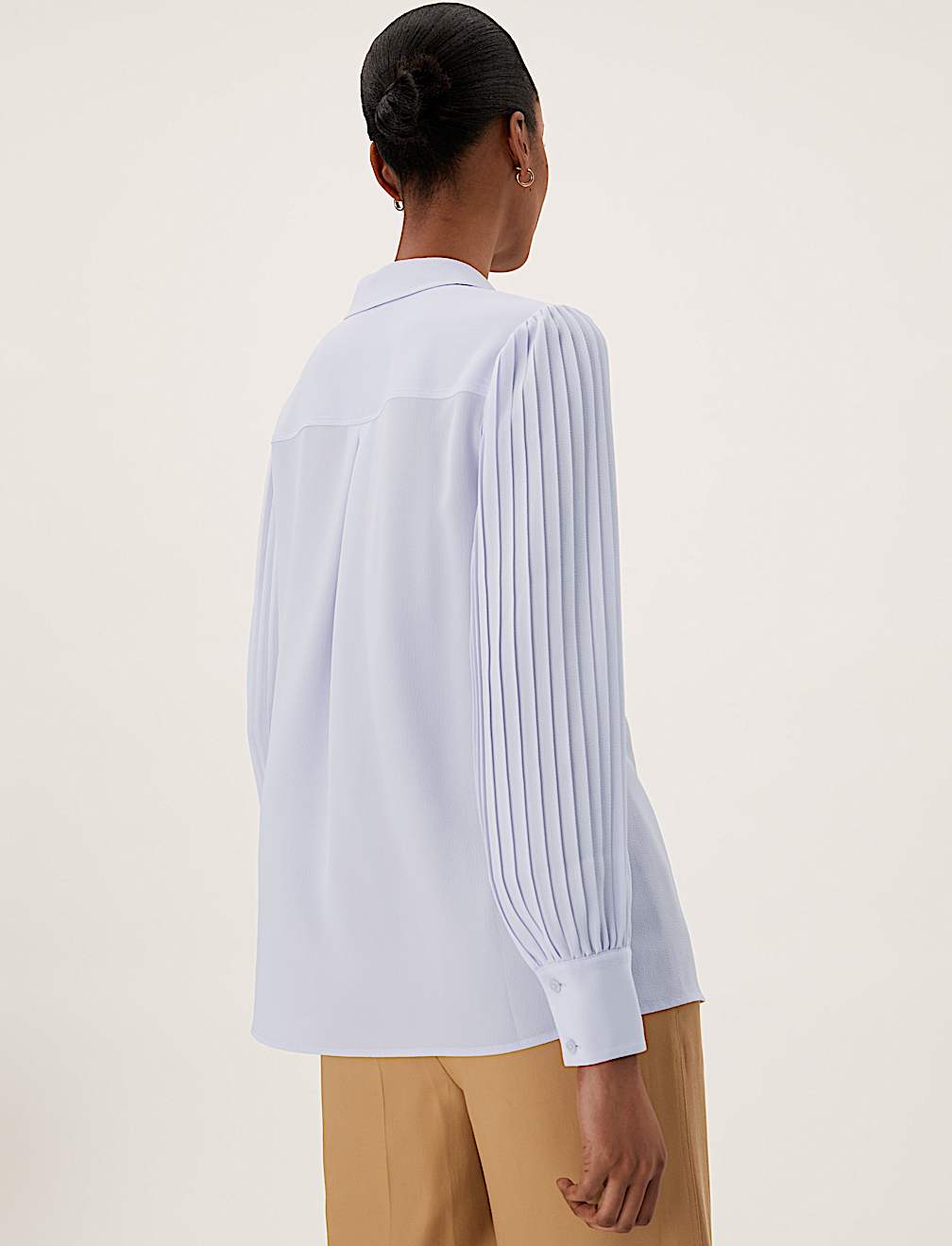 Collared Blouson Sleeve Blouse