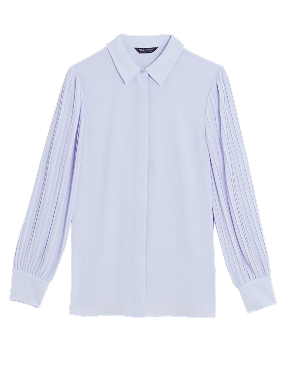 Collared Blouson Sleeve Blouse