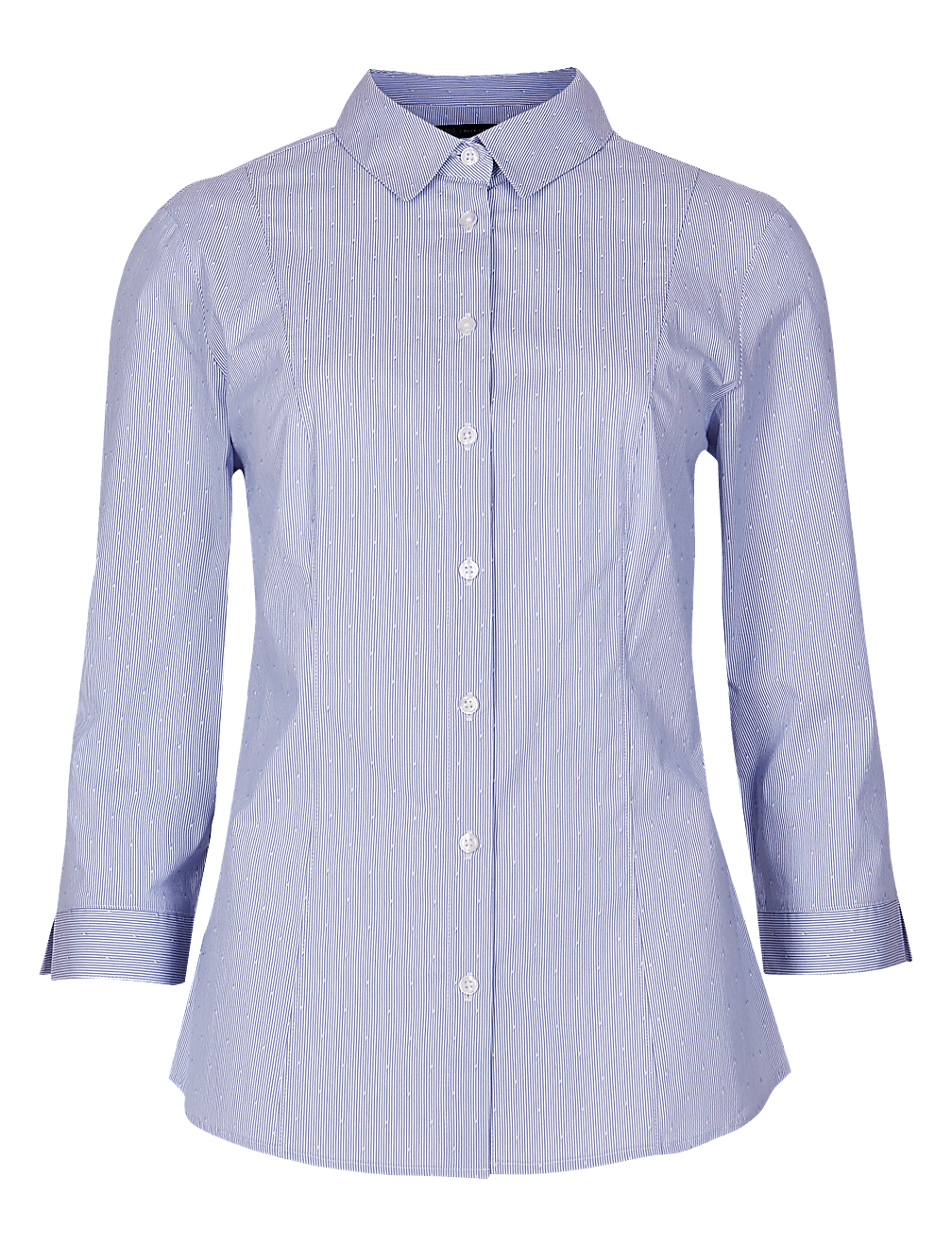 Cotton Rich Striped 3/4 Sleeve Shirt