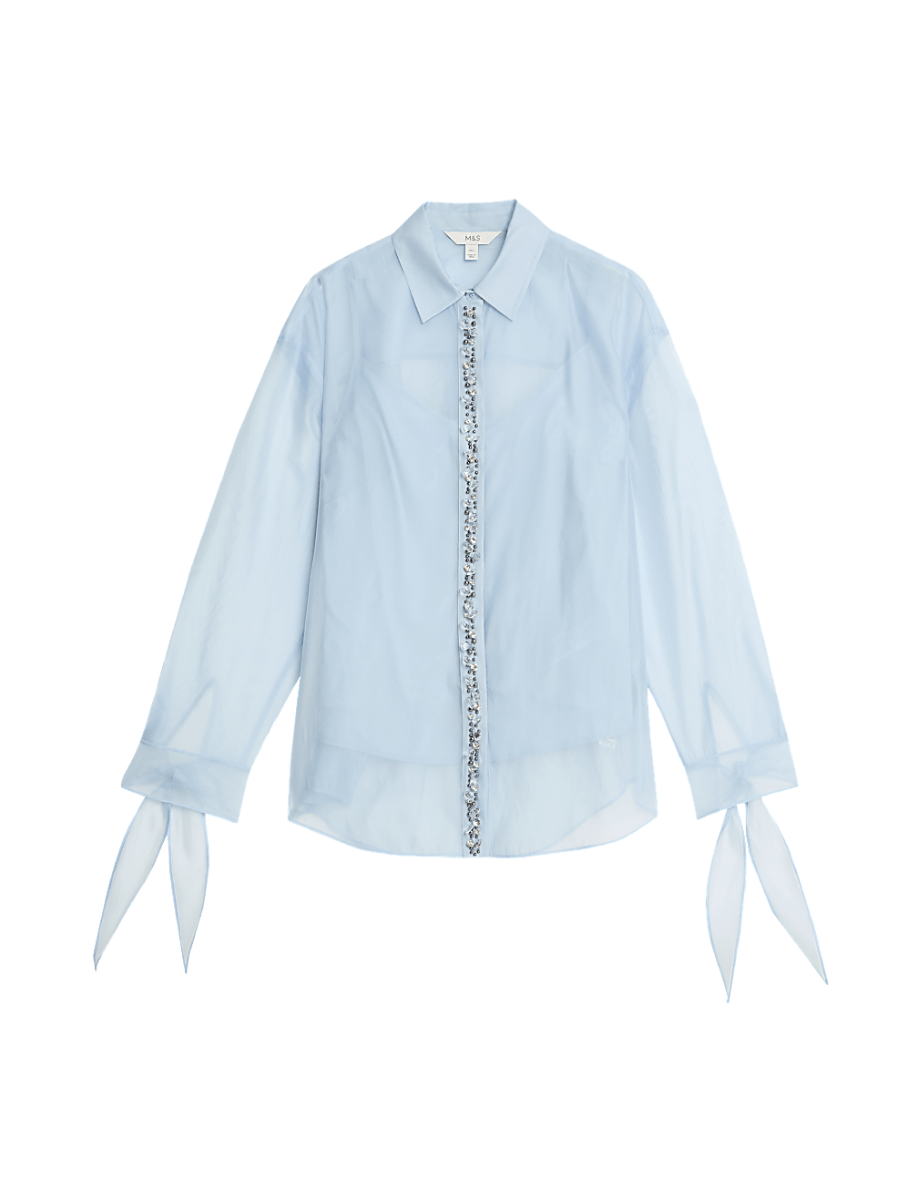 Beaded Tie Detail Shirt