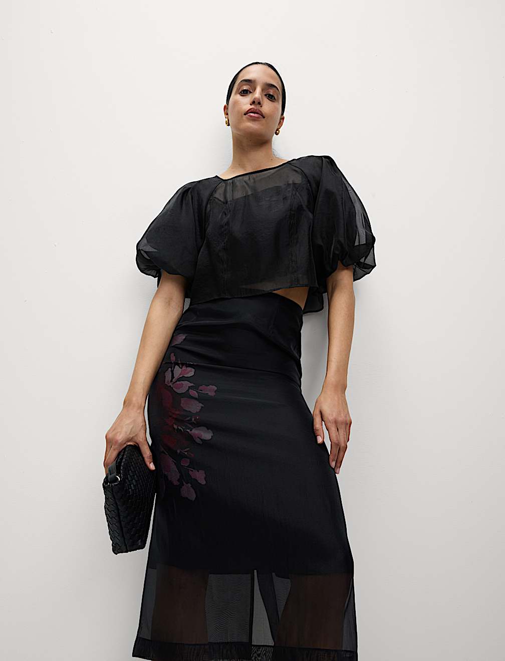 Organza Puff Sleeve Top