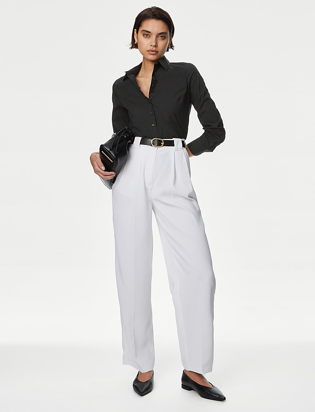 Cotton Rich Fitted Collared Shirt