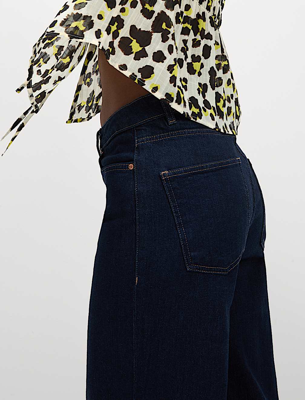 Shirred Tie Front Blouse