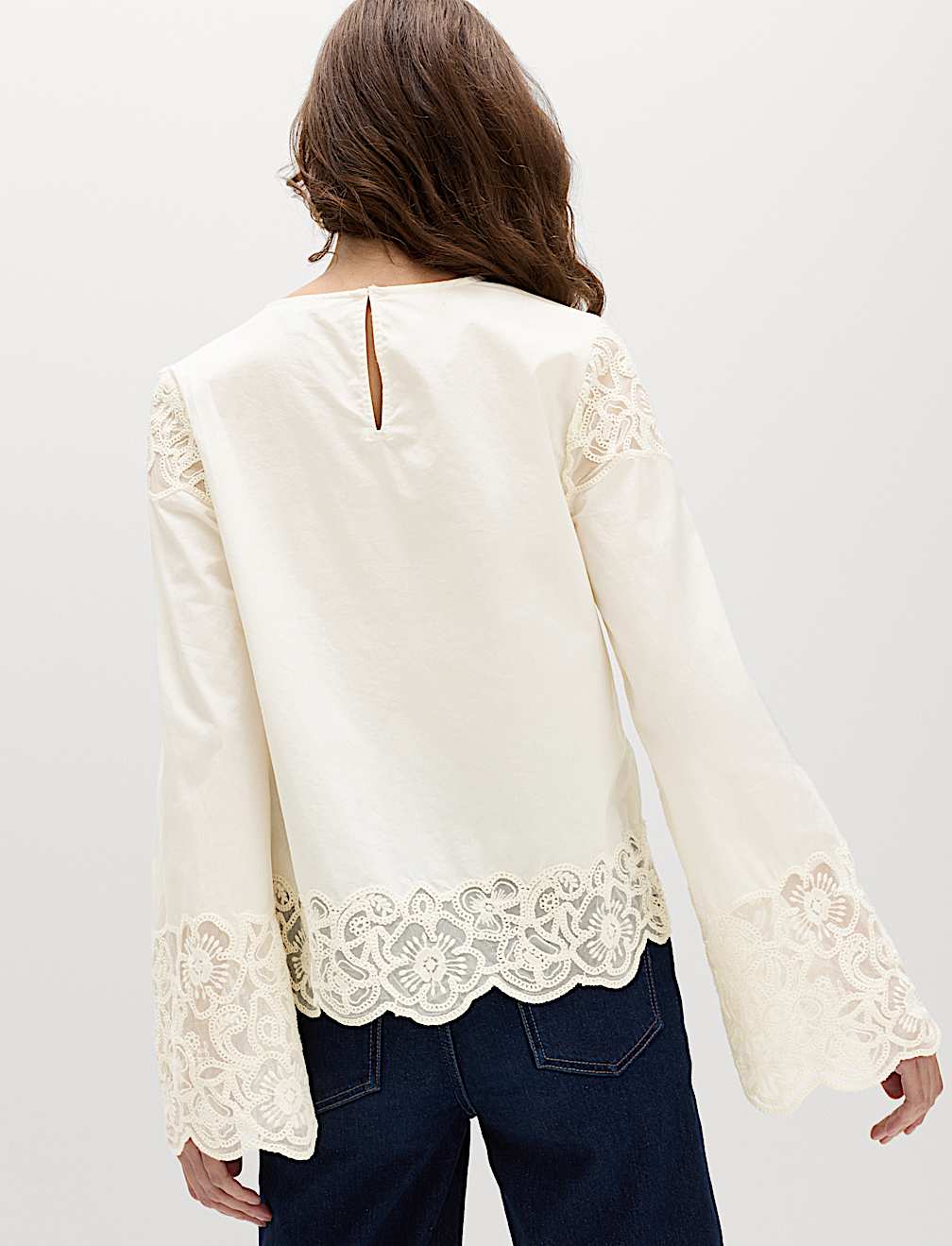 Pure Cotton Embroidered Cutwork Top
