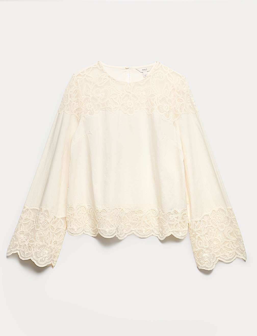 Pure Cotton Embroidered Cutwork Top