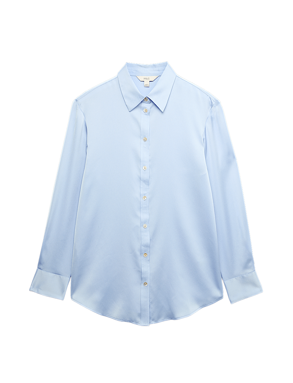 Satin Collared Button Through Shirt