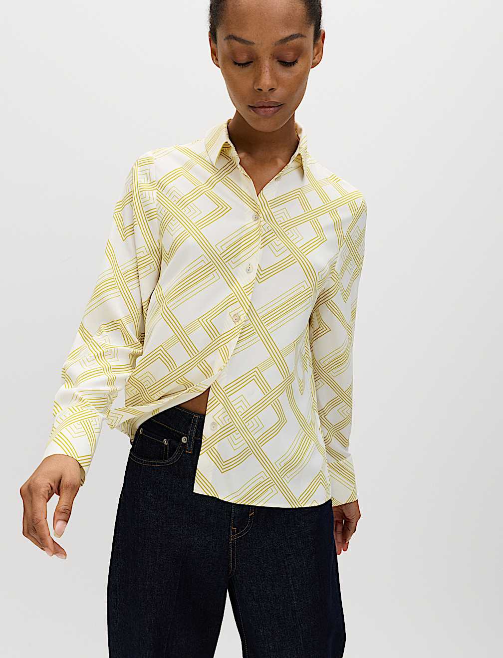 Geometric Collared Shirt