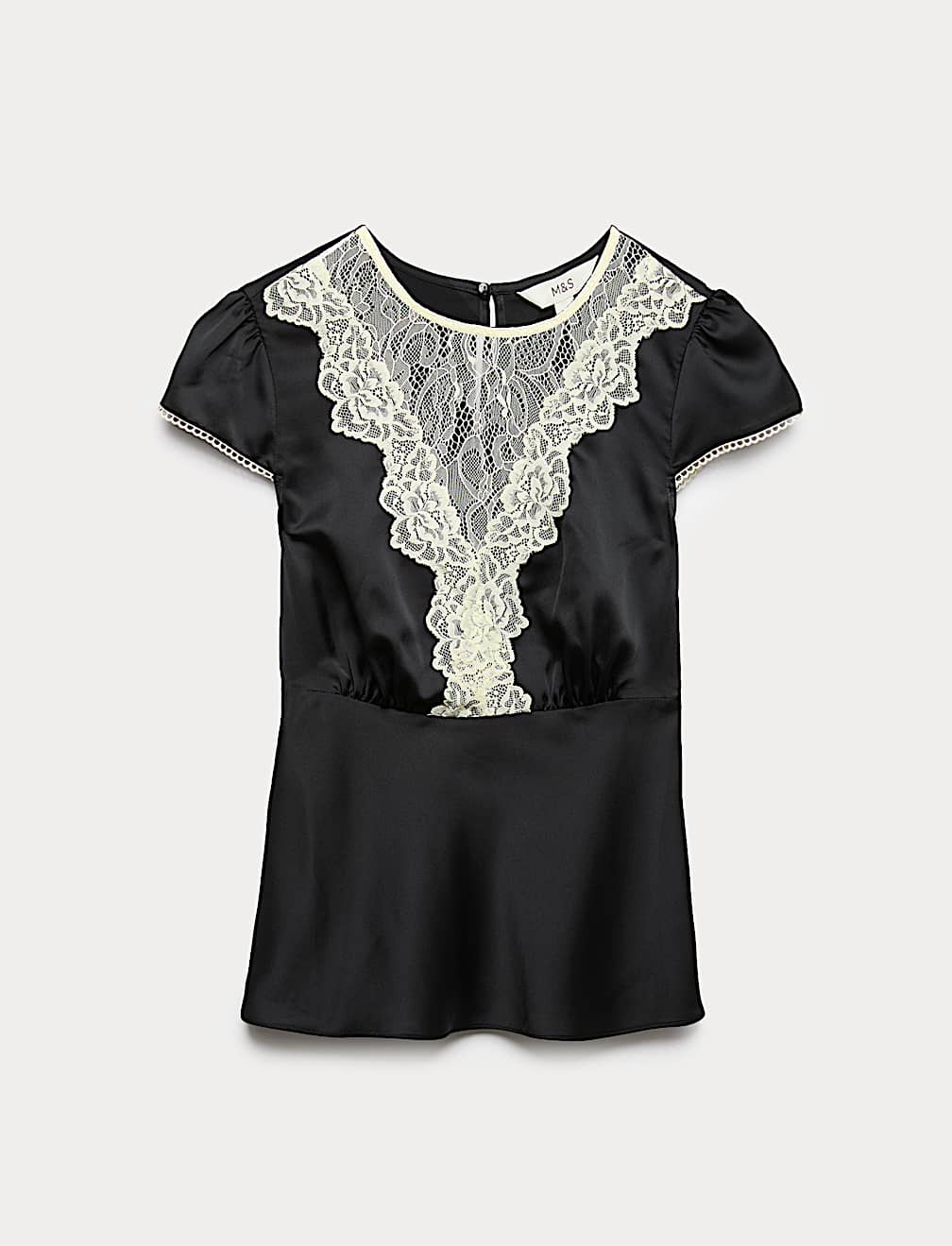 Satin Lace Insert Top