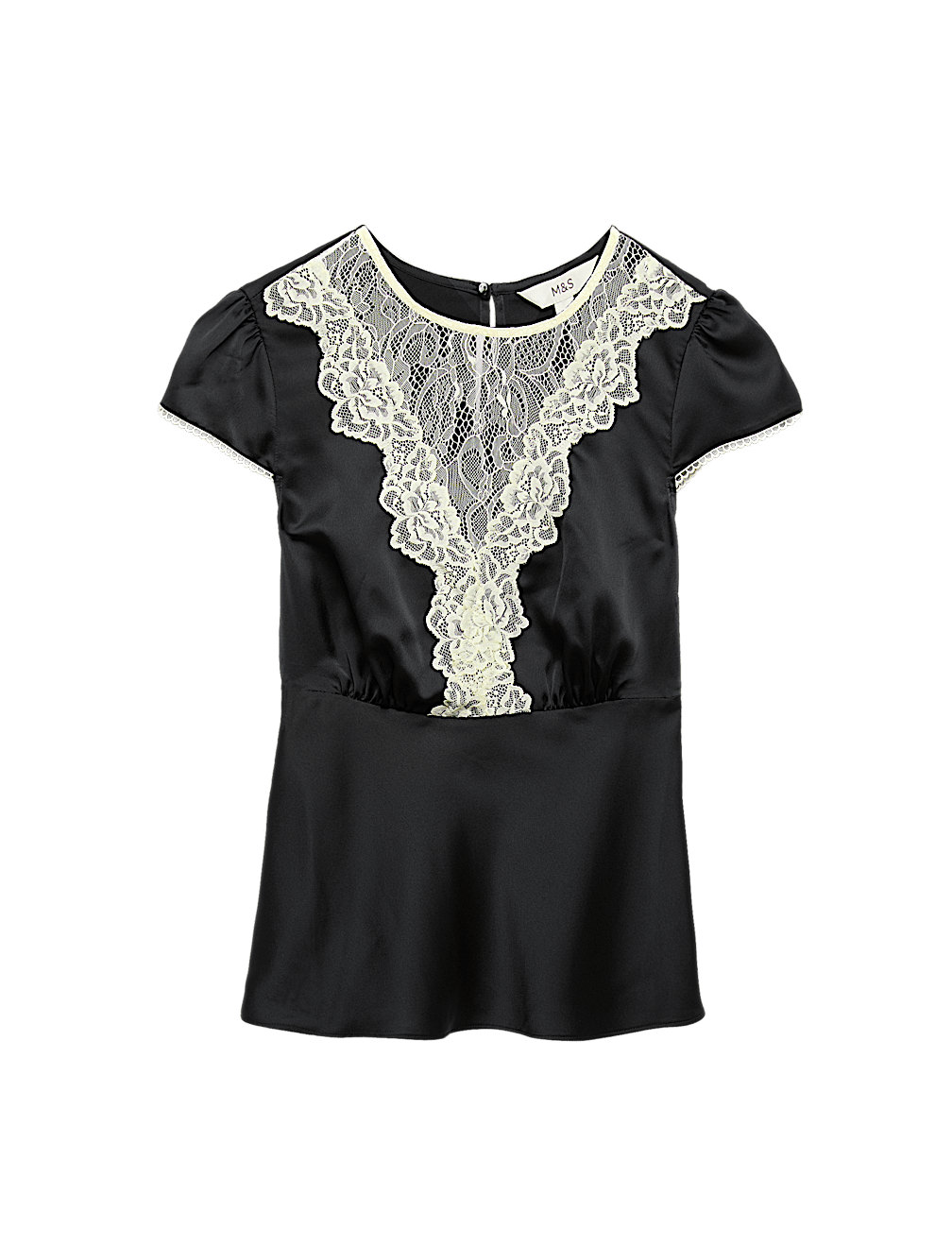 Satin Lace Insert Top